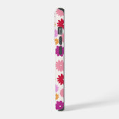 カラフルな花の繰り返しパターン iPhoneケース (左側面)