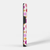 カラフルな花の繰り返しパターン iPhoneケース (右側面)
