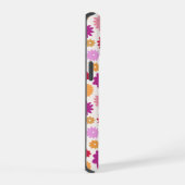 カラフルな花の繰り返しパターン iPhone 15ケース (右側面)