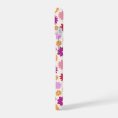 カラフルな花の繰り返しパターン iPhone 15ケース (左側面)