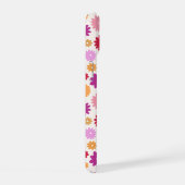 カラフルな花の繰り返しパターン iPhone 15ケース (右側面)