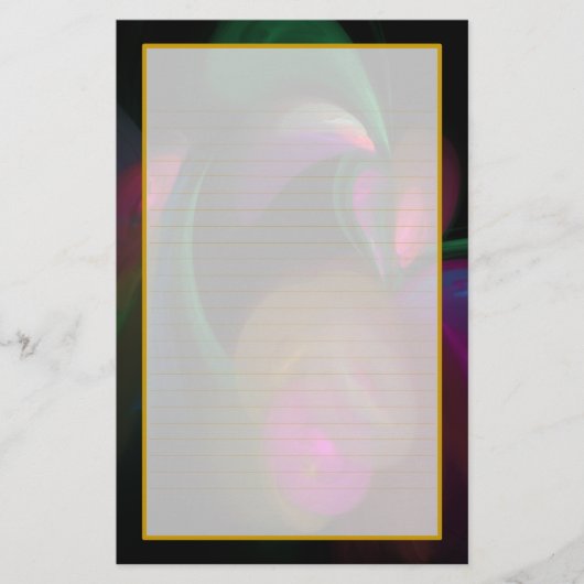 カラフルな花の罰金によって並べられる文房具 便箋 (正面)