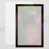 カラフルな花の罰金によって並べられる文房具 便箋 (正面/裏面)