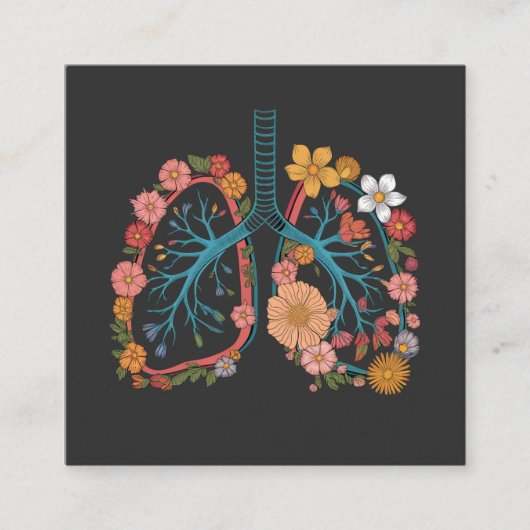 カラフルな花の肺ベクターイラストギフト エンクロージャーカード (正面)