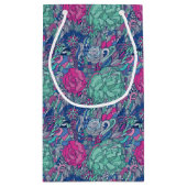 カラフルな花の落書きパターン スモールペーパーバッグ (裏面)