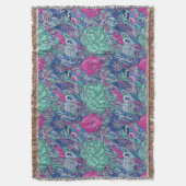 カラフルな花の落書きパターン スローブランケット (正面縦)