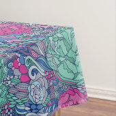 カラフルな花の落書きパターン テーブルクロス (インサイチュ)