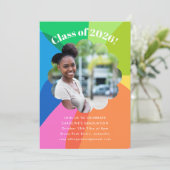 カラフルな花の虹の写真 卒業パーティー 招待状 (スタンド正面)