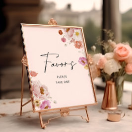 カラフルな花の贈り物 ブライダルシャワー ポスター