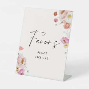 カラフルな花の贈り物 ブライダルシャワー 台座サイン