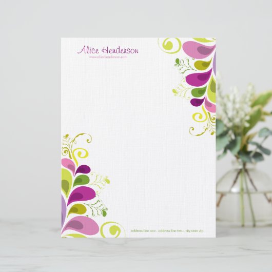 カラフルな花のDecoは自然のアールデコの上品を残します レターヘッド (スタンド正面)