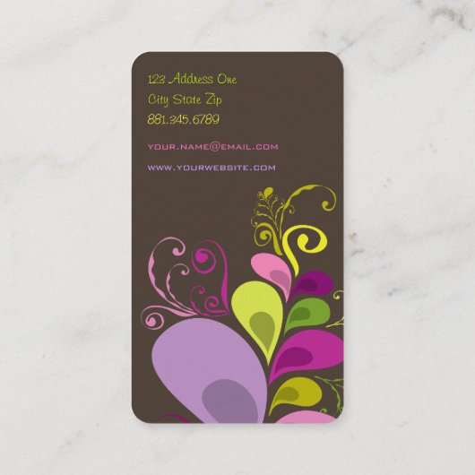 カラフルな花のDecoは自然のプロフィールカードを残します 名刺 (裏面)