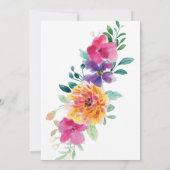 カラフルな花のNuestra Boda スペイン語の結婚式 招待状 (裏面)