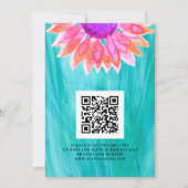 カラフルな花のQRコード結婚式招待状 招待状 (裏面)