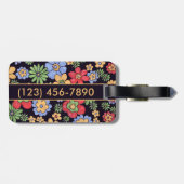 カラフルな花は名前および数を加えます ラゲッジタグ (裏面横)