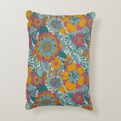 カラフルな花パターン アクセントクッション (裏面(縦))