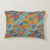 カラフルな花パターン アクセントクッション (裏面)