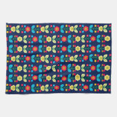 カラフルな花パターン キッチンタオル (横)