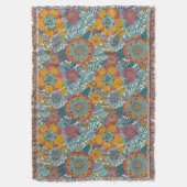カラフルな花パターン スローブランケット (正面縦)