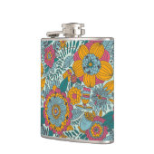 カラフルな花パターン フラスク (左)