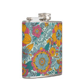 カラフルな花パターン フラスク (右)