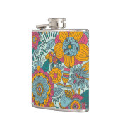 カラフルな花パターン フラスク (左)