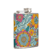 カラフルな花パターン フラスク (右)