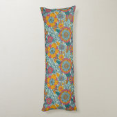 カラフルな花パターン ボディピロー (裏面 (縦))