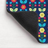 カラフルな花パターン マウスパッド (コーナー)