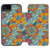 カラフルな花パターン INCIPIO iPhoneウォレットケース (フォリオ Open)