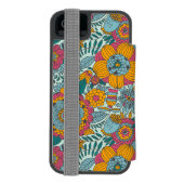 カラフルな花パターン INCIPIO iPhoneウォレットケース (フォリオ裏面)