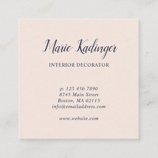 カラフルな花及び蝶によって組み立てられるモノグラム スクエア名刺 (裏面)