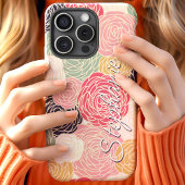 カラフルな花咲くパーソナライズドネーム Case-Mate iPhoneケース