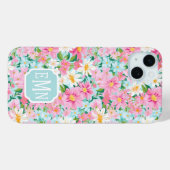 カラフルな花園のイニシャルケース Case-Mate iPhoneケース (裏面 (横))