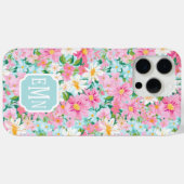 カラフルな花園のイニシャル入りケース Case-Mate iPhoneケース (裏面 (横))