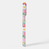 カラフルな花園のイニシャル入りケース iPhoneケース (右側面)