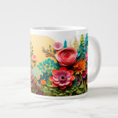 「カラフルな花園のコーヒーマグ」 ジャンボコーヒーマグカップ (正面右)