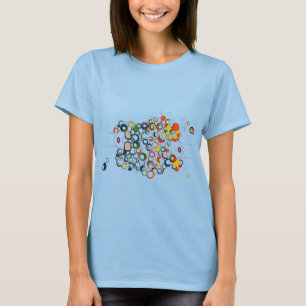 カラフルな花型女性歌手のワイシャツ Tシャツ