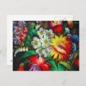 カラフルな花束のポストカード ポストカード (正面/裏面)