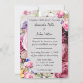 カラフルな花束 ウェディング 招待状 (正面)