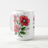 カラフルな花束 コーヒーマグカップ (正面左)