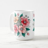 カラフルな花束 コーヒーマグカップ (正面左)
