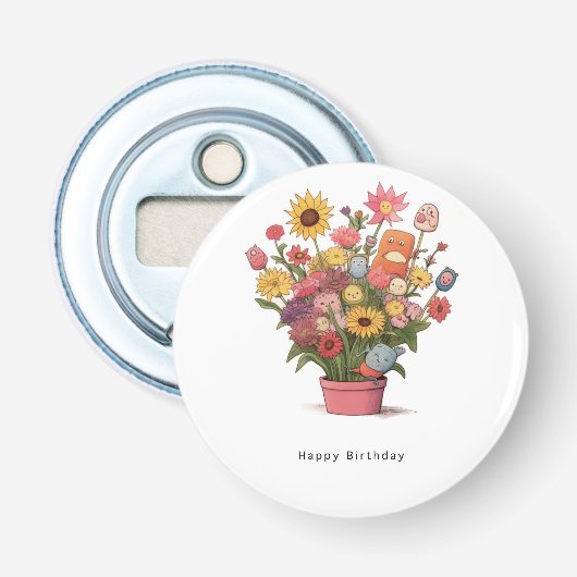 カラフルな花束、誕生日のブーケ、 栓抜き (正面)