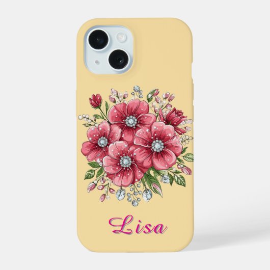 カラフルな花束 iPhone 15ケース (裏面)