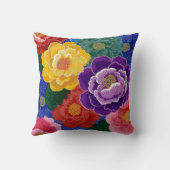 カラフルな花柄のクッションカバー デコレーション クッション (裏面)