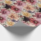 カラフルな花柄のゲルバーダイシー ラッピングペーパー (角)