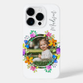 カラフルな花柄のシンプルモダンなオリジナルデザイン Case-Mate iPhoneケース (裏面)