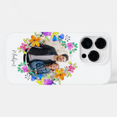 カラフルな花柄のシンプルモダンなフォトギフト Case-Mate iPhoneケース (裏面 (横))
