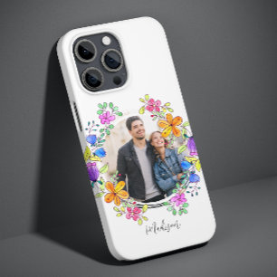 カラフルな花柄のシンプルモダンなフォトギフト Case-Mate iPhone 14 PROケース