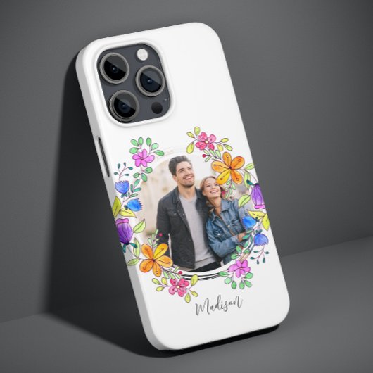 カラフルな花柄のシンプルモダンなフォトギフト Case-Mate iPhoneケース